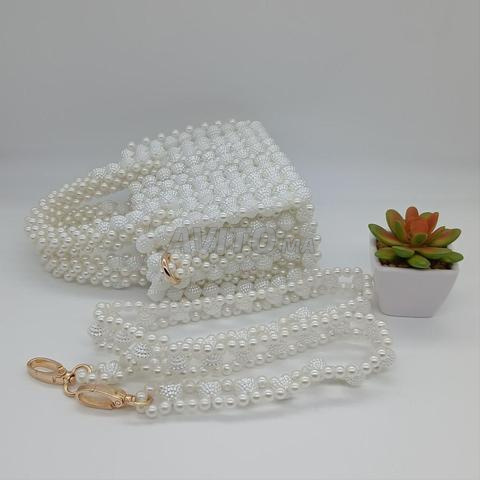 Sac à main Opalin en perles acryliques blanches - 2