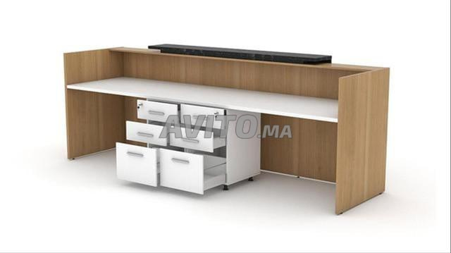 Banque d’accueil / Réception Moderne –Bois Marbre