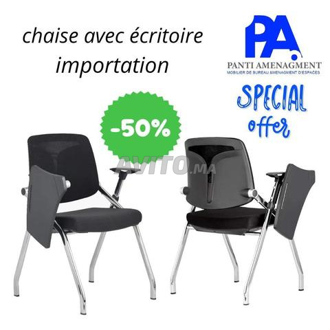 Chaise avec tablette d'écriture pliable en pvc