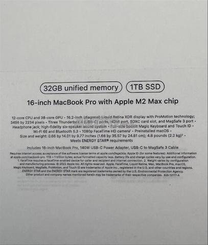 🔥 MacBook Pro 16 M2 Max 32GB ram 1tb officiel 🔥 Mac