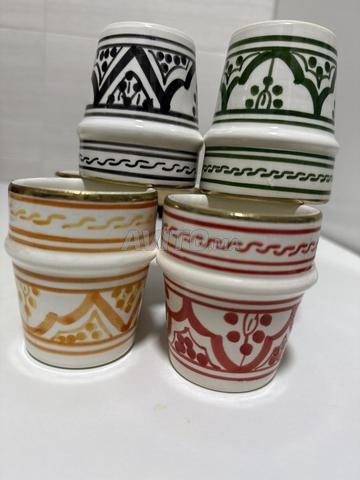 Lot de verres marocains traditionnels multicolore
