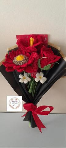 Bouquets de roses au crochet faits main bouquet de fleurs - 2