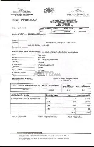 Peugeot 5008 Diesel Manuelle 2017 à Kénitra
