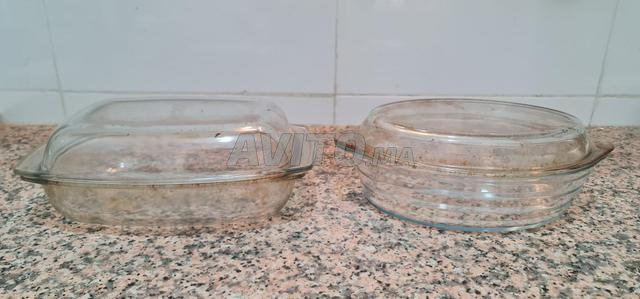 2 طبق فرن زجاجي مع غطاء