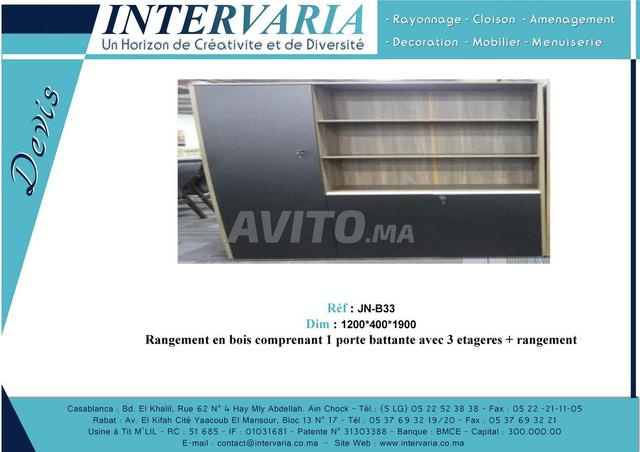 MEUBLE DE RANGEMENT EN BOIS – MODÈLE JN-B33  A