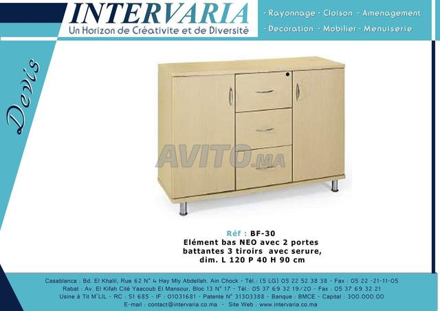 وحدة تخزين منخفضة NEO - بابان و 3 أدراج A