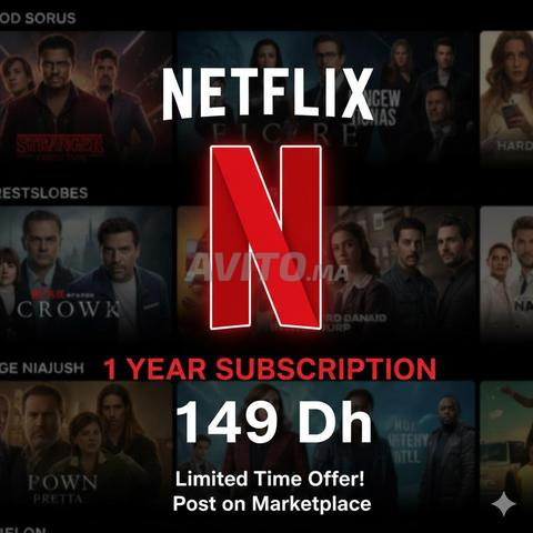 Abonnement Netflix Premium 4K - 1 an avec Garantie