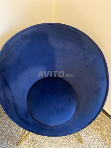 Fauteuil velours bleu