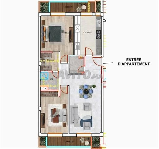 Appartement à vendre 97 m² à Dar Bouazza