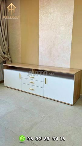 🎉 خزانة تلفزيون حديثة خشبية وبيضاء - تصميم أنيق