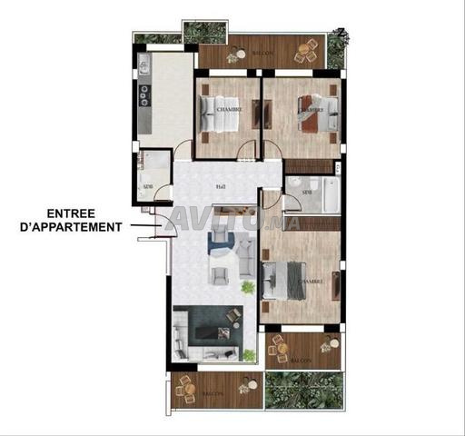 Appartement à vendre 111 m² à Dar Bouazza