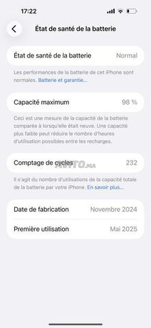 Iphone 16 pro max état 98