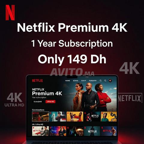 Netflix Premium 4K - 1 An - 149 Dh avec Garantie