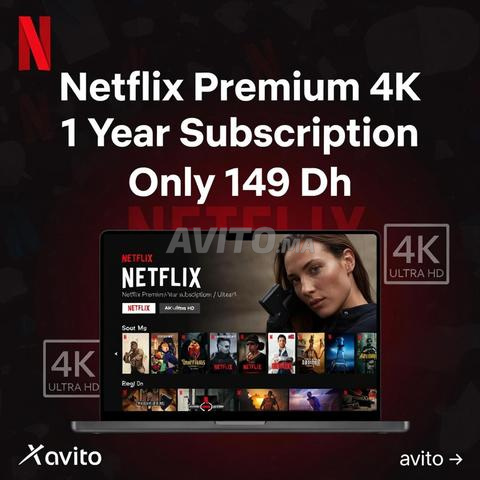 Netflix Premium 4K - 1 An - 149 Dh avec Garantie