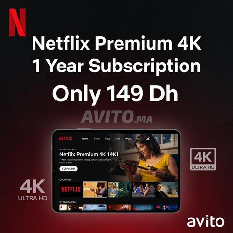 Netflix Premium 4K - 1 An - 149 Dh avec Garantie