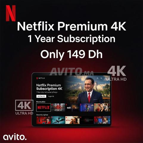 Netflix Premium 4K - 1 An - 149 Dh avec Garantie