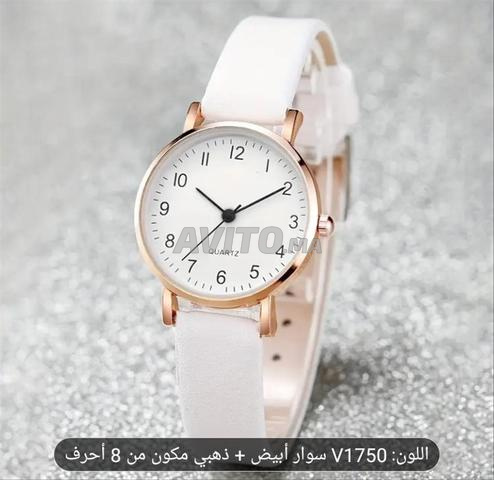 Montre femme moderne blanche avec accessoires en cadeau - 2