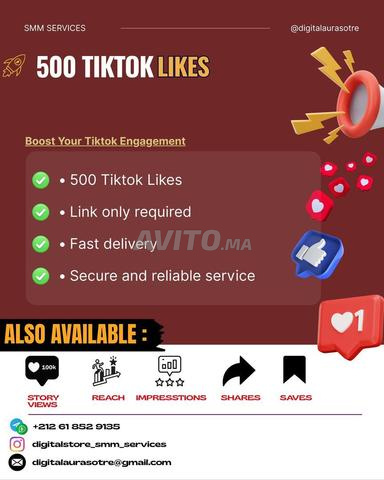 🔥500 TikTok Likes 500 Tiktok J'aime🔥