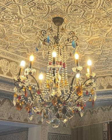 Lustre Ancien Artelux cristal et métal