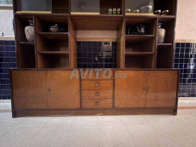 Grand buffet vintage en bois massif – 2,40 m