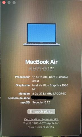 MacBook Air 13” 2020 - 8Go/256Go- Bon état