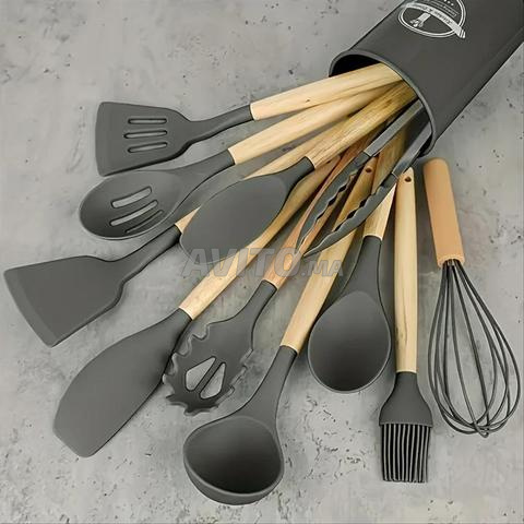 🍴✨ Ensemble d'ustensiles de cuisine en silicone de luxe avec support élégant ✨🍴 - 2