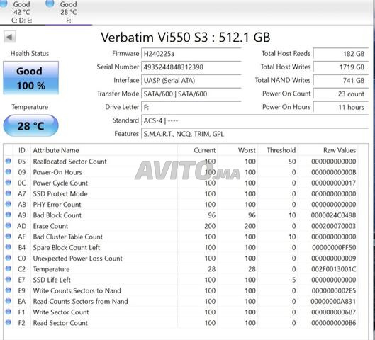 Verbatim SSD Portable 512GB USB-C 550MB/s - 2