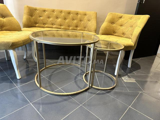 Salon Complet Jaune vc Tables Gigognes Dorees