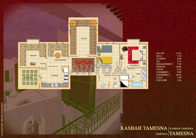 Vends Penthouse à Kasbah Tamesna Médina de 96m²