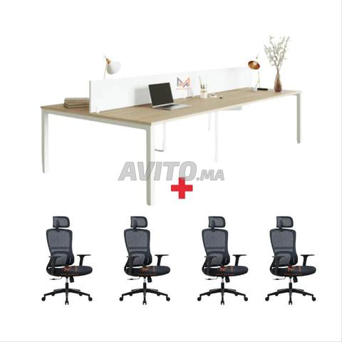 مكتب BENSH شبه معدني بالإضافة إلى 4 كراسي