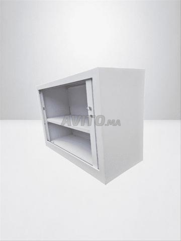 Armoire basse métallique à rideaux – 100×73 cm