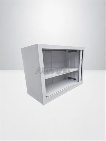 Armoire basse métallique à rideaux – 100×73 cm