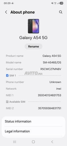 Smartphone A54 5G 8Go/256Go