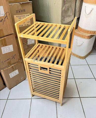 🧺✨ Panier à linge & Étagère en bois 🧺