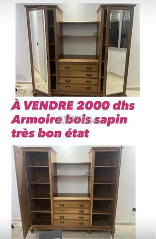 خزانة مع رف ودرج من خشب التنوب