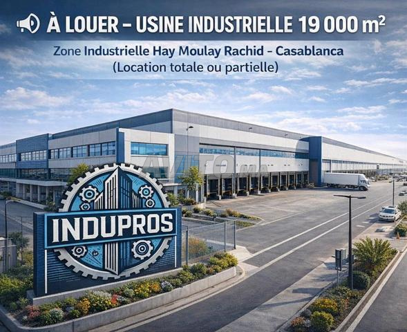 À LOUER – USINE DE 19000m2-ZI hay Moulay Rachid