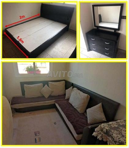 Lit parentale 2m/1.6 ET FAUTEUIL EN L