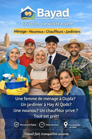 Aide ménagère jardinier Oujda Saidia Berkane Nador