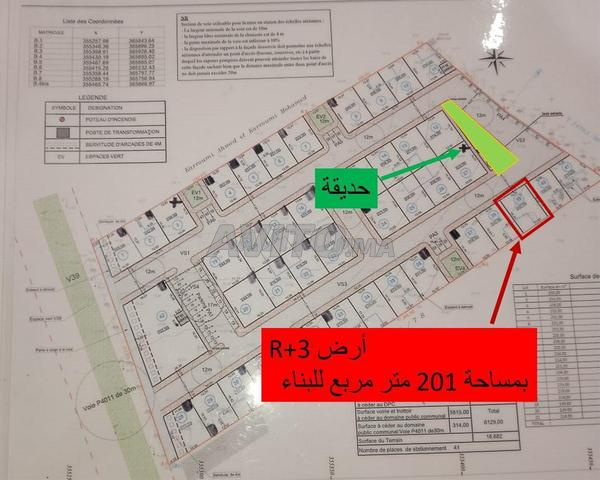 Terrain 201 m² R plus 3 Ain Atiq (quartier chic)