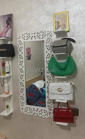 مرآة حائطية مع رفوف / مرآة مع 2 رفوف