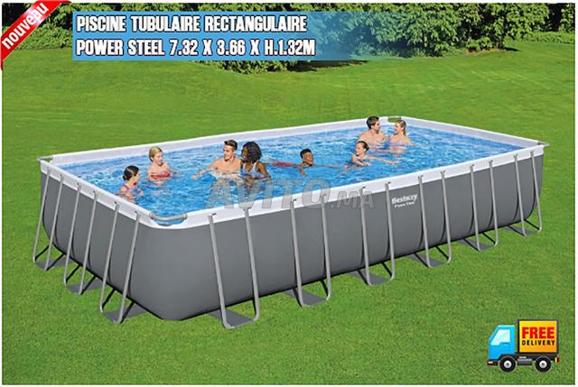 مسبح مستطيل كبير 7.32 × 3.66 × عمق 1.32 متر