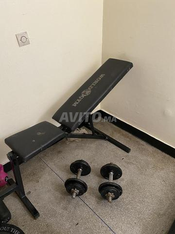 2 haltères 20 kg banc incliné