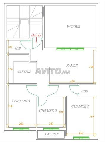 Appartement à Deroua 3 chambres 1 salon 2 SDB - 2