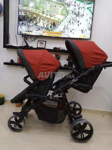 عربة أطفال توائم مزدوجة أصلية كالجديدة