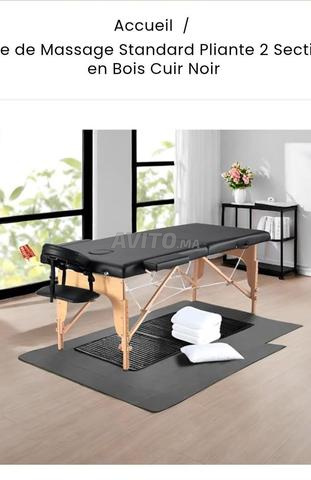 طاولات تدليك بـ 2 قسم مصنوعة من الخشب والجلد
