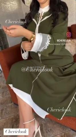 جلابة قطعتين قفطان مطرز و جلابة