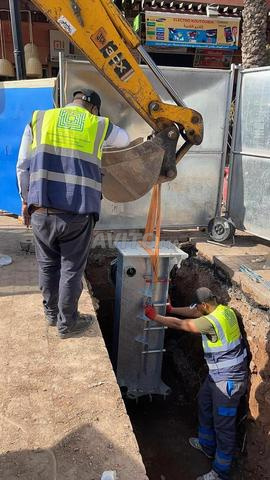 Installation de bornes escamotables hydrauliques