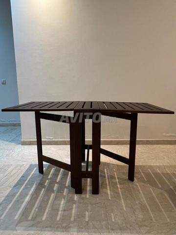 Salon de jardin en bois table et 4 chaises pliable - 2