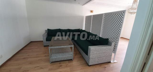 Salon en L Rotin Topa et Table en Verre - 2