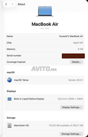 MacBook Air M2 إصدار 2022 - 2